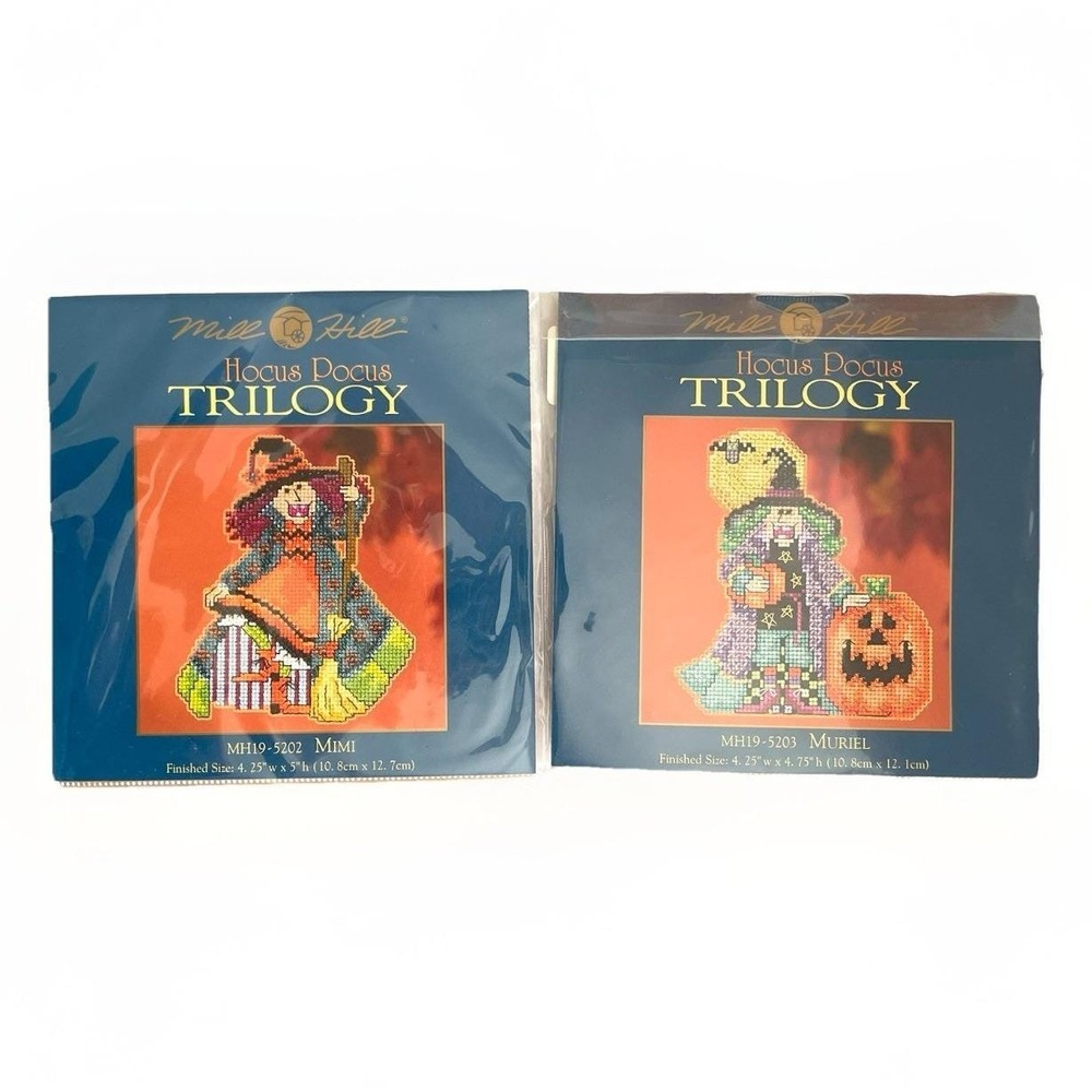 Mill Hill Hocus Pocus Trilogy 2 Cross Stitch Kits Halloween Witch Mimi Muriel